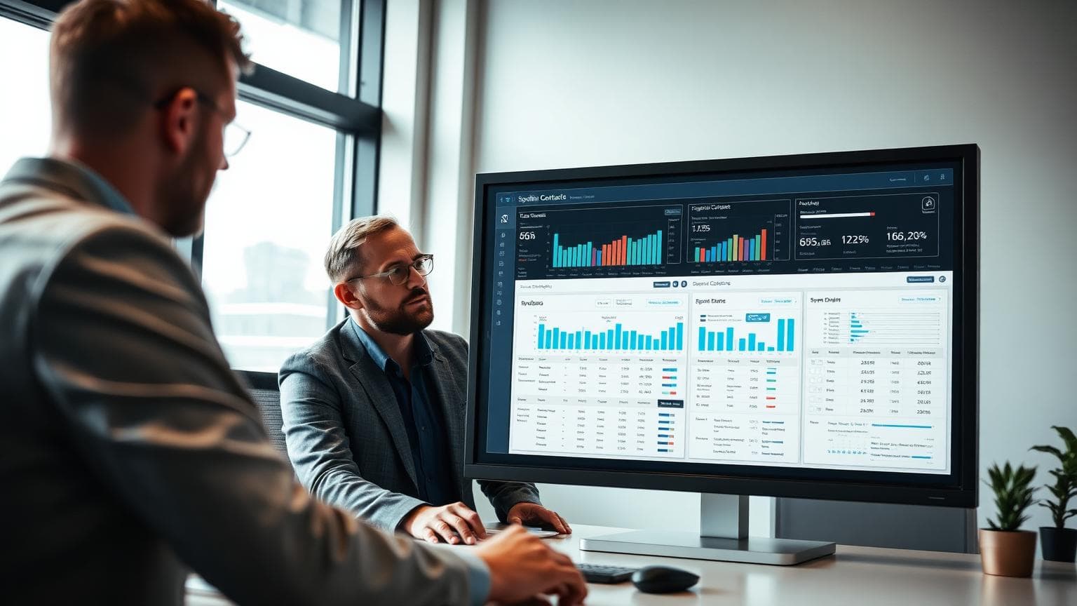 Inköpare som analyserar leverantörs- och spenddata
